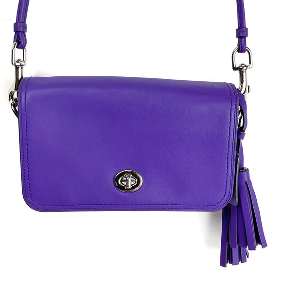 Coach Bags Coach Penny Legacy 9914 Violet Purple Leather Crossbody Bag Poshmark